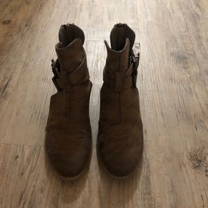 Just Fab brown leather booties